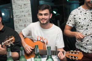 Felipe playing the guitar